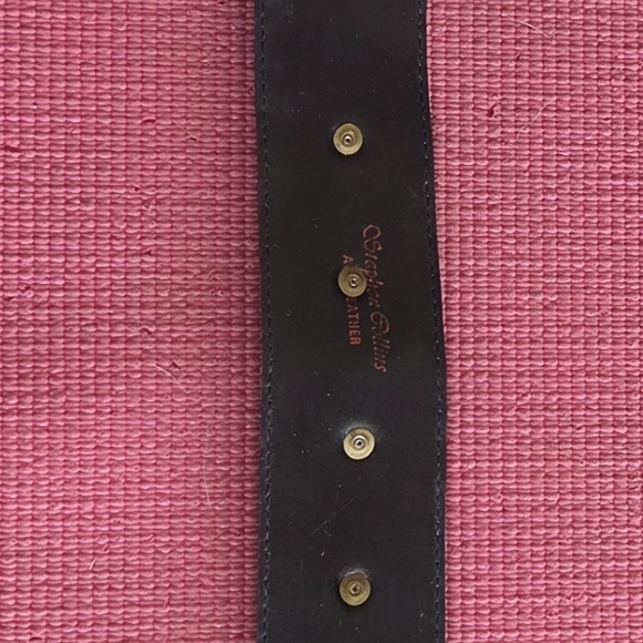 Brown Leather Belt with Gold Accents - Picture 2 of 3